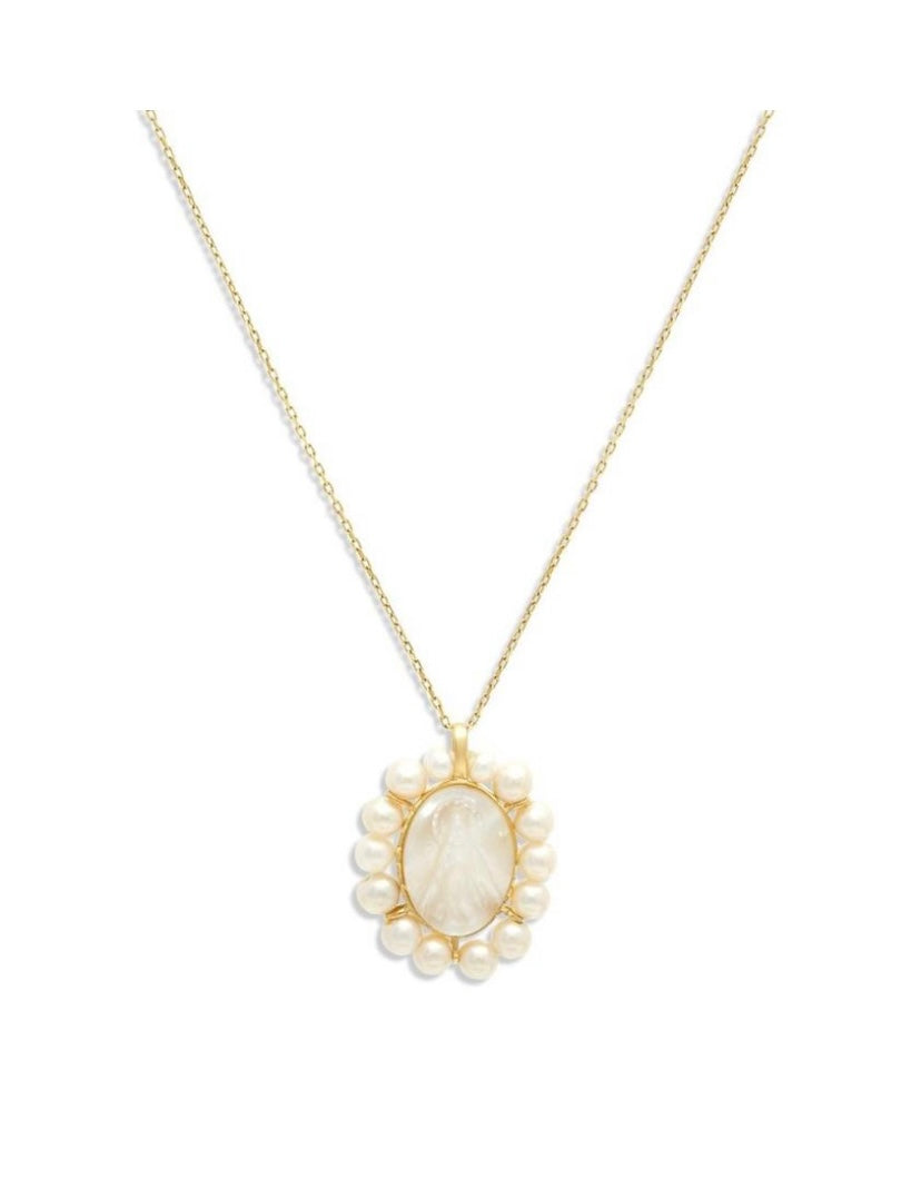14k Mother of pearl Miraculous Mother pendant