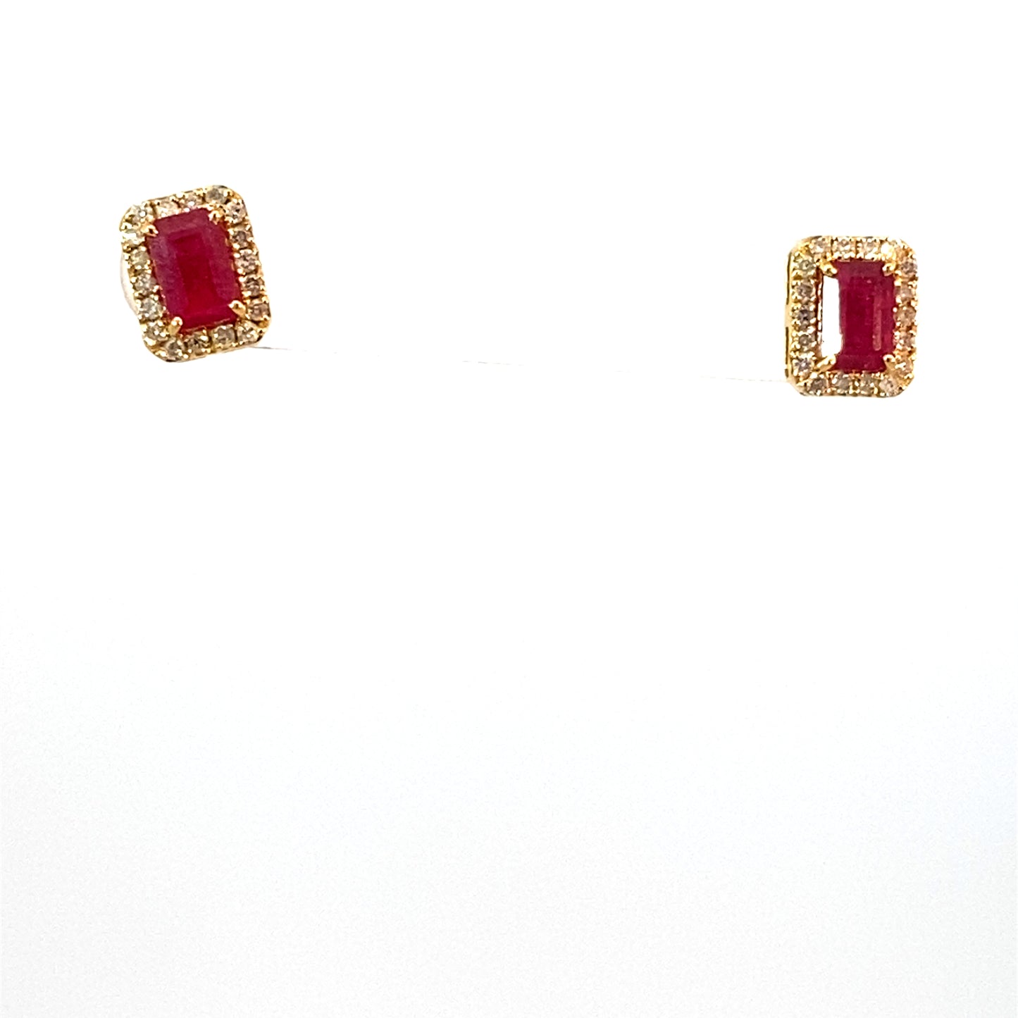 Square Ruby Earrings