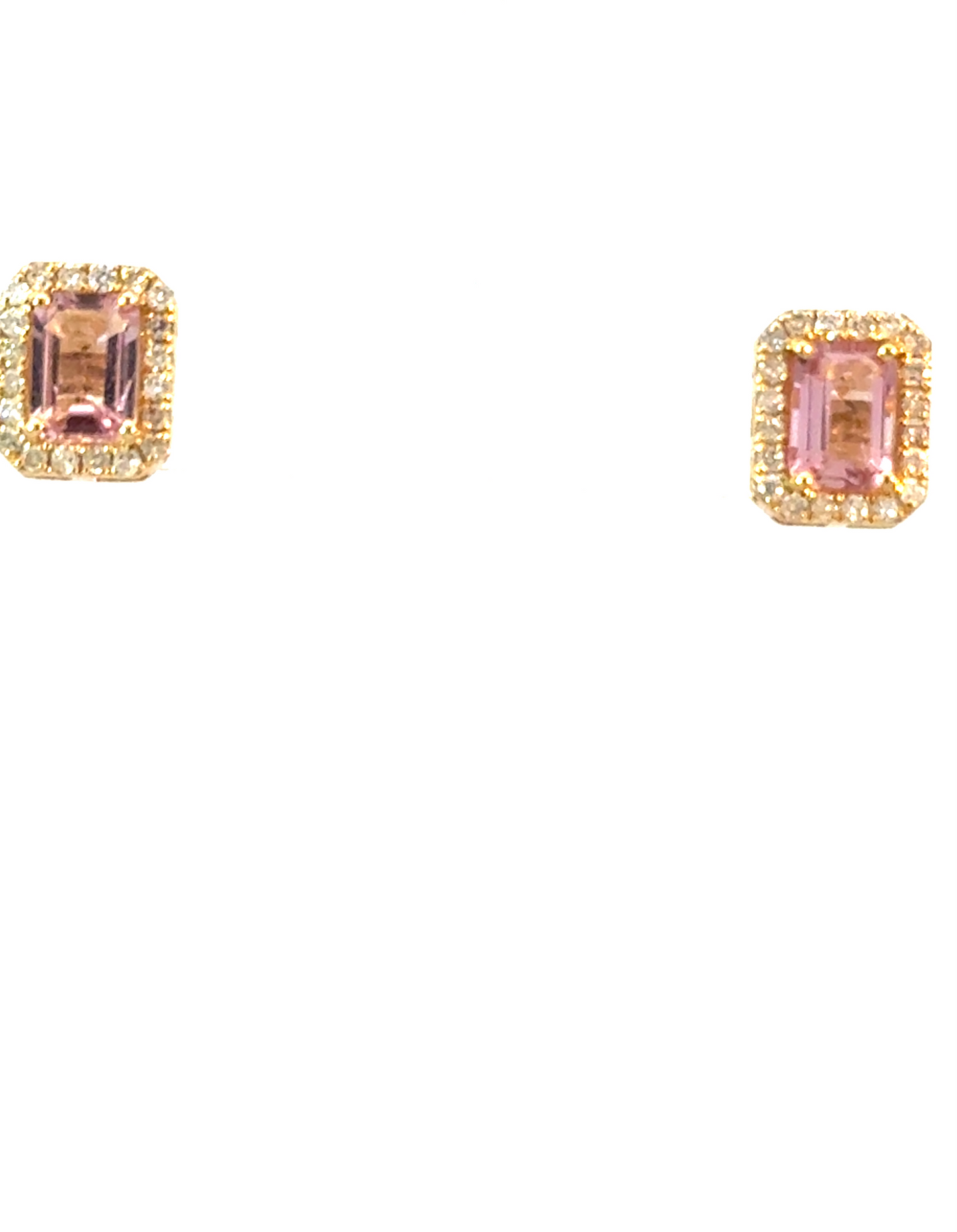 14k pink saphirre Studs