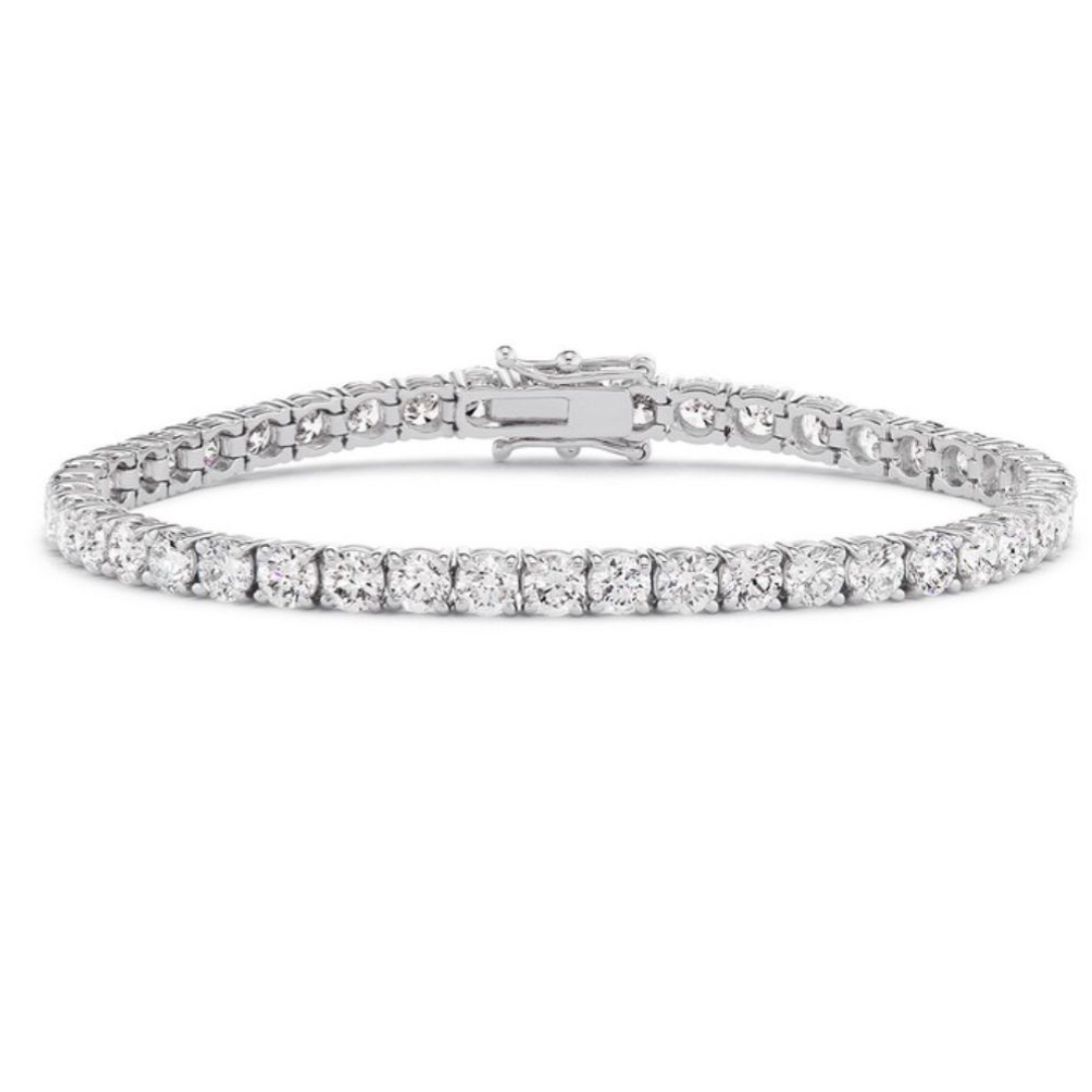 Round Cut Lab Grown Diamond Tennis Bracelet 9ct