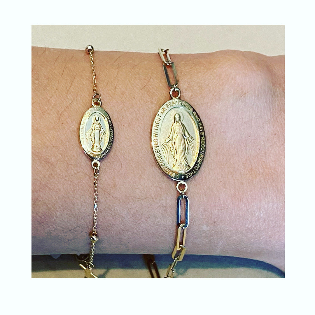 14k Miraculous Medal Bracelet