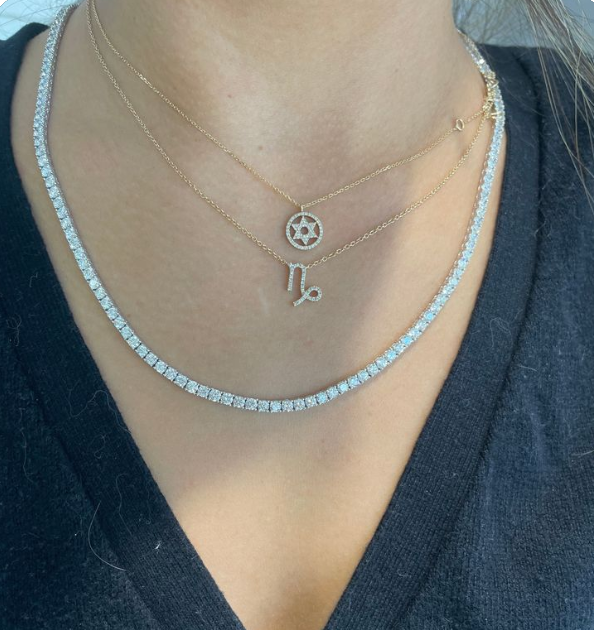 Classic Tennis Necklace lab Diamond 10cts