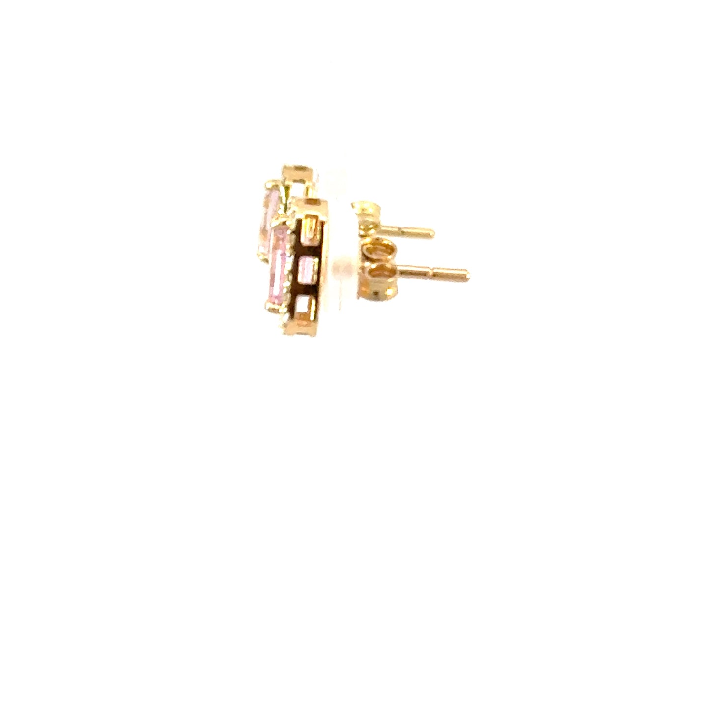 14k pink saphirre Studs