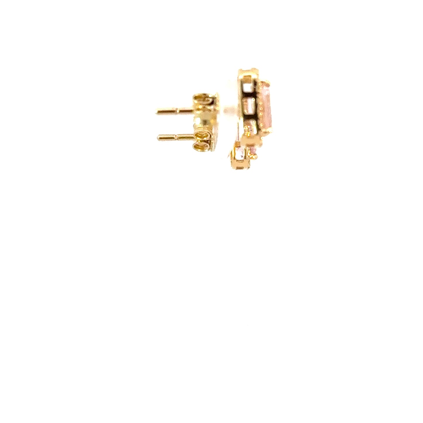 14k pink saphirre Studs