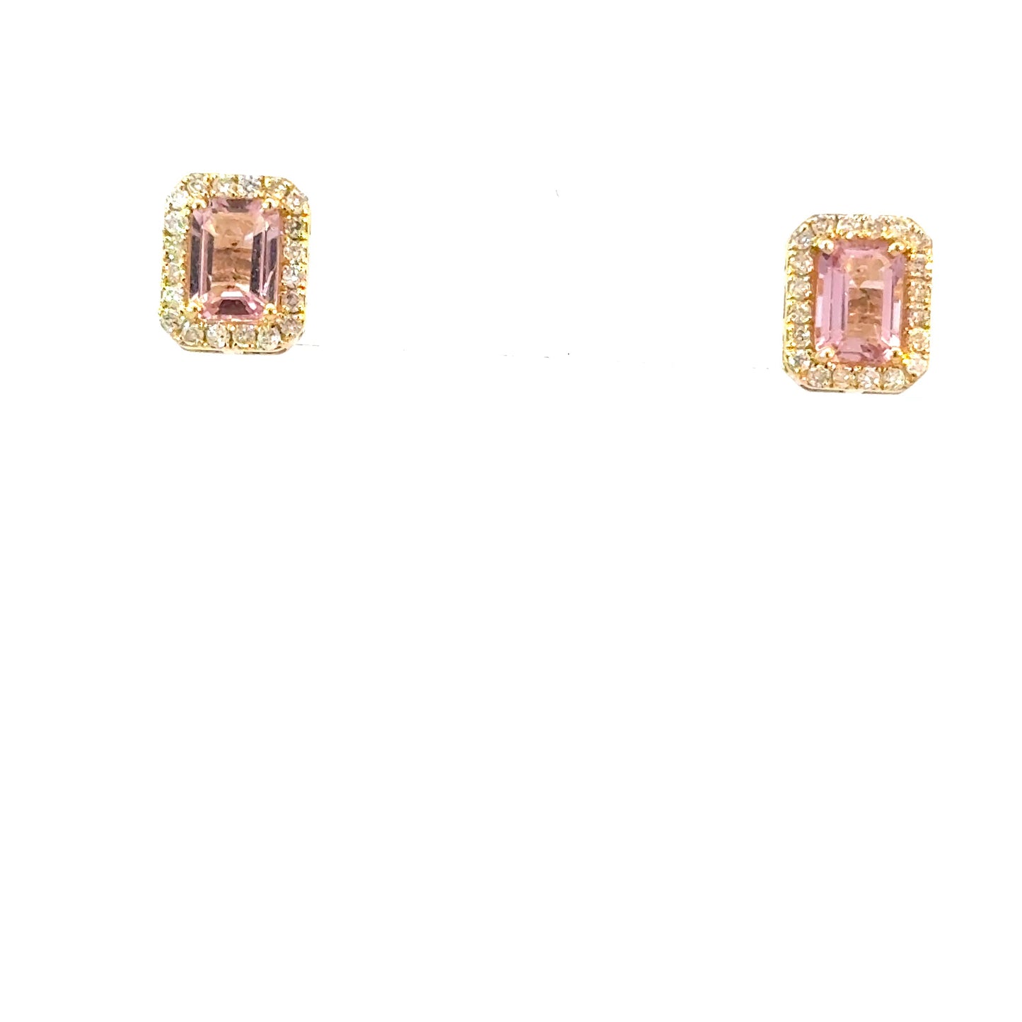 14k pink saphirre Studs