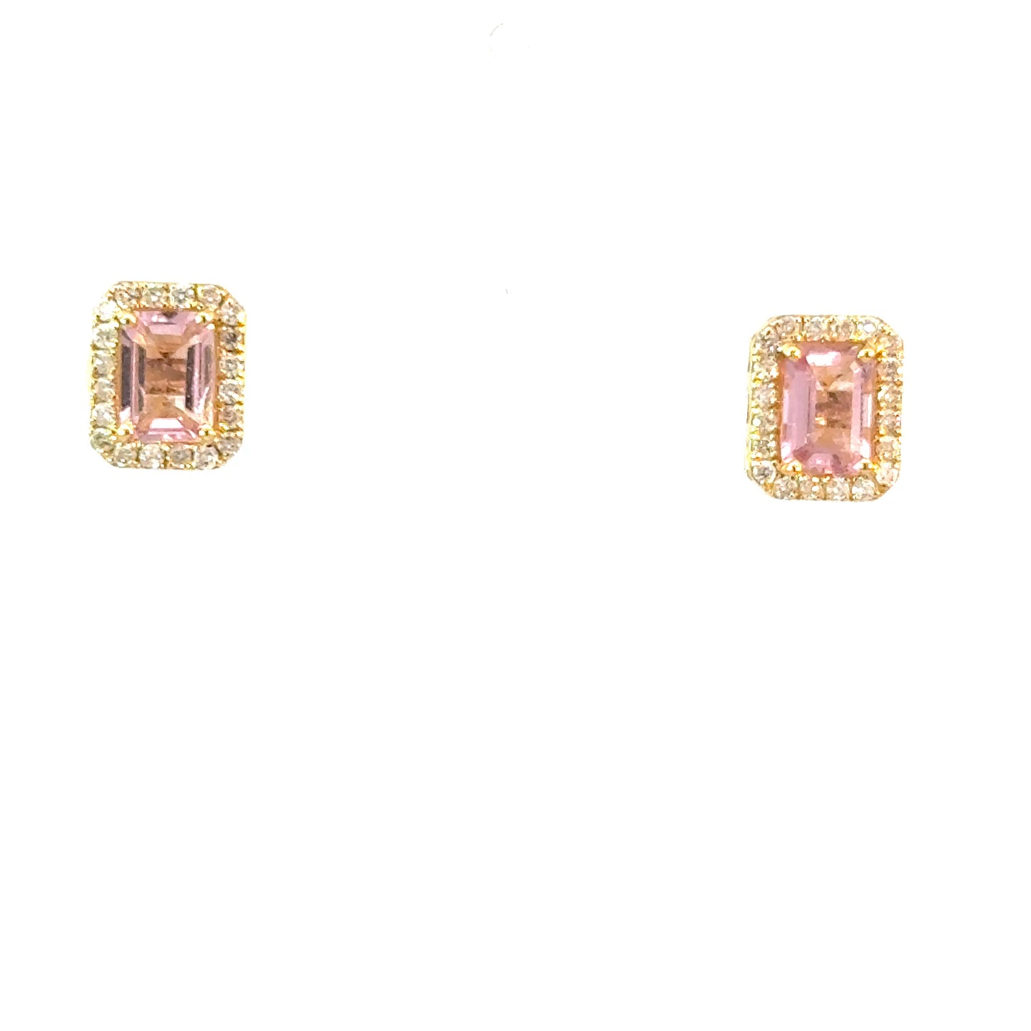 14k pink saphirre Studs