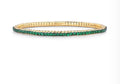 Stretch Tennis Bangle Ruby, Emerald and Sapphire 14k