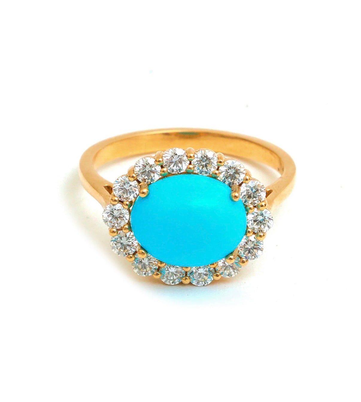 Royal Turquoise Halo Ring