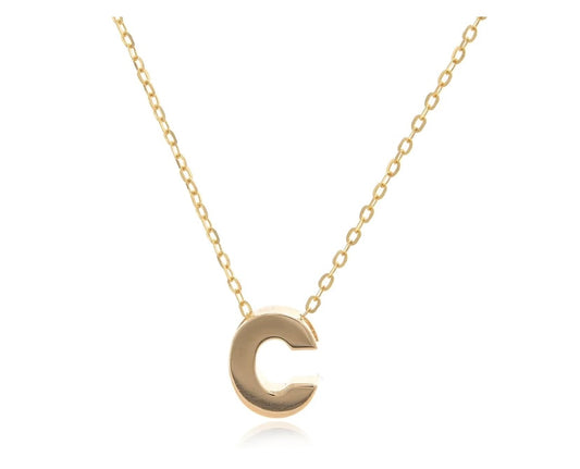 14 k Thick plain initial necklace