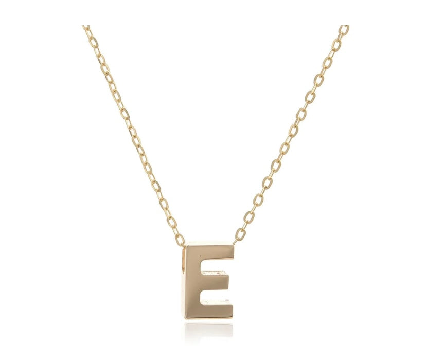 14 k Thick plain initial necklace