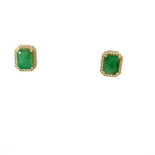 Square Emerald Earrings