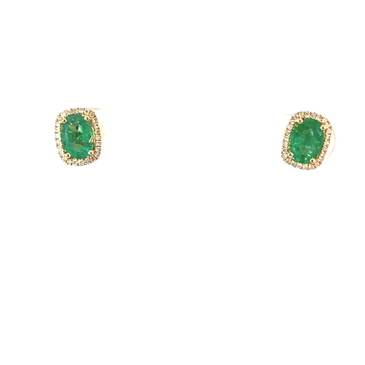 Emerald Oval Earrings