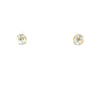 Oval Aquamarine Studs