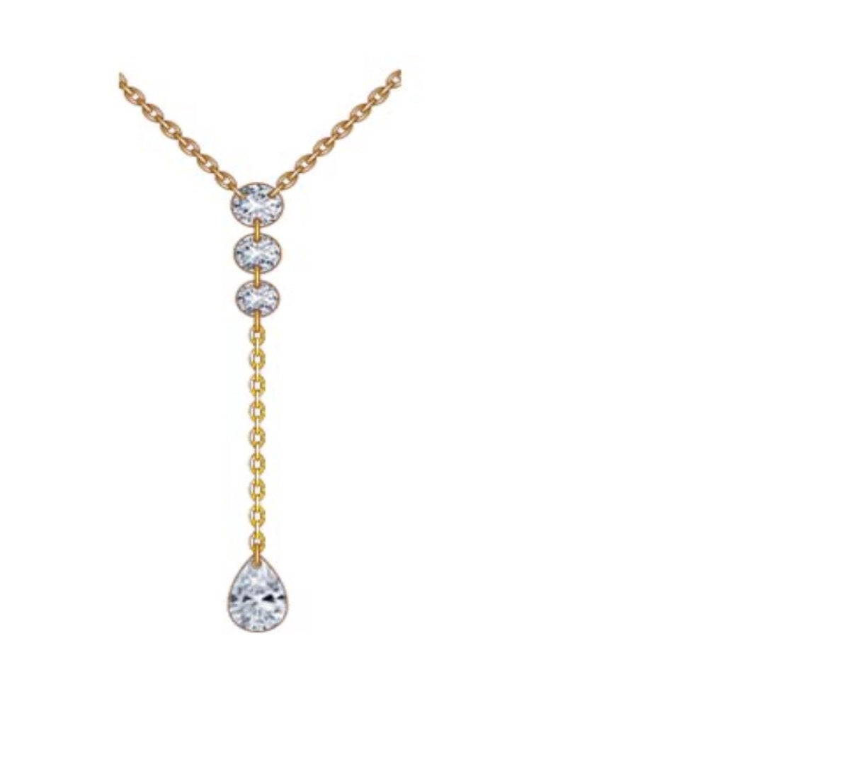 Lariat 14k lab diamond Necklace