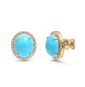 Turquoise halo earrings 18k