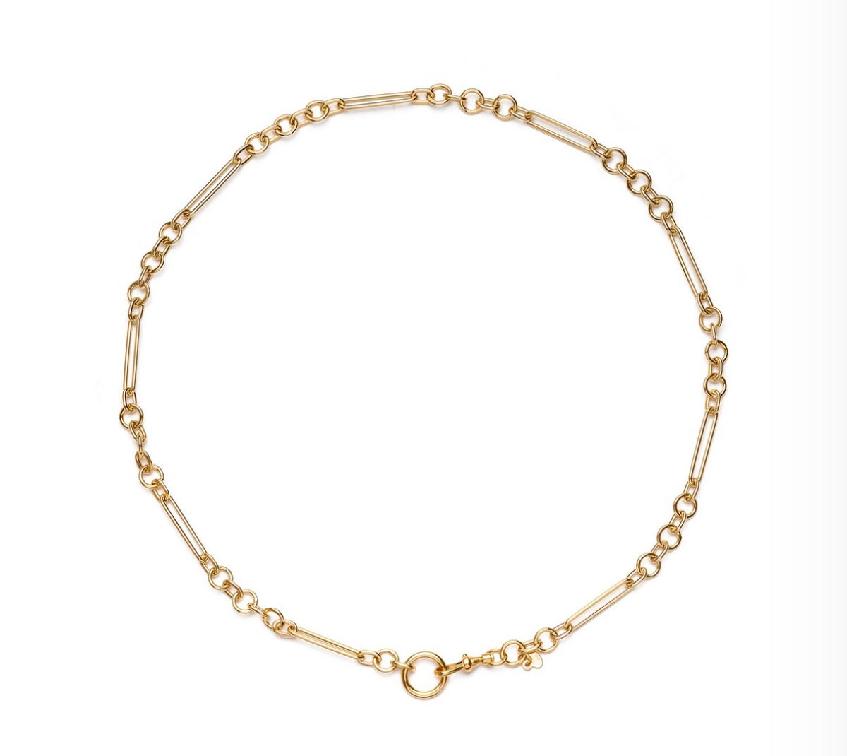 Alternating Paperclip & Rolo Link Necklace