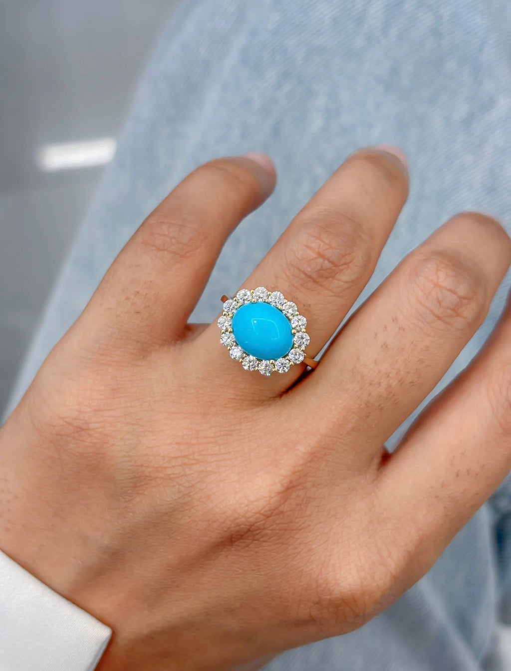 Royal Turquoise Halo Ring