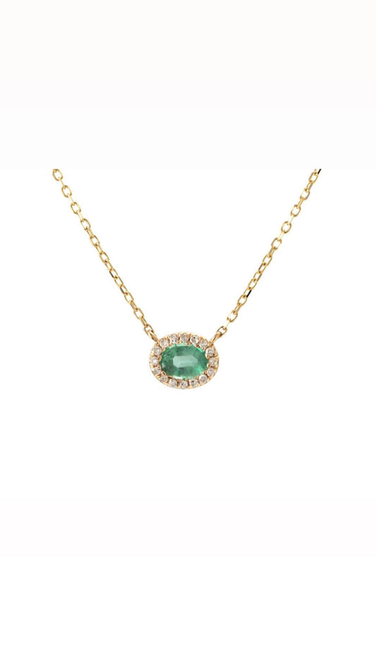 Emerald 14k yellow gold Necklace