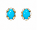 Turquoise halo earrings 18k