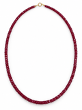 Ruby Bead Necklace in 14K Gold