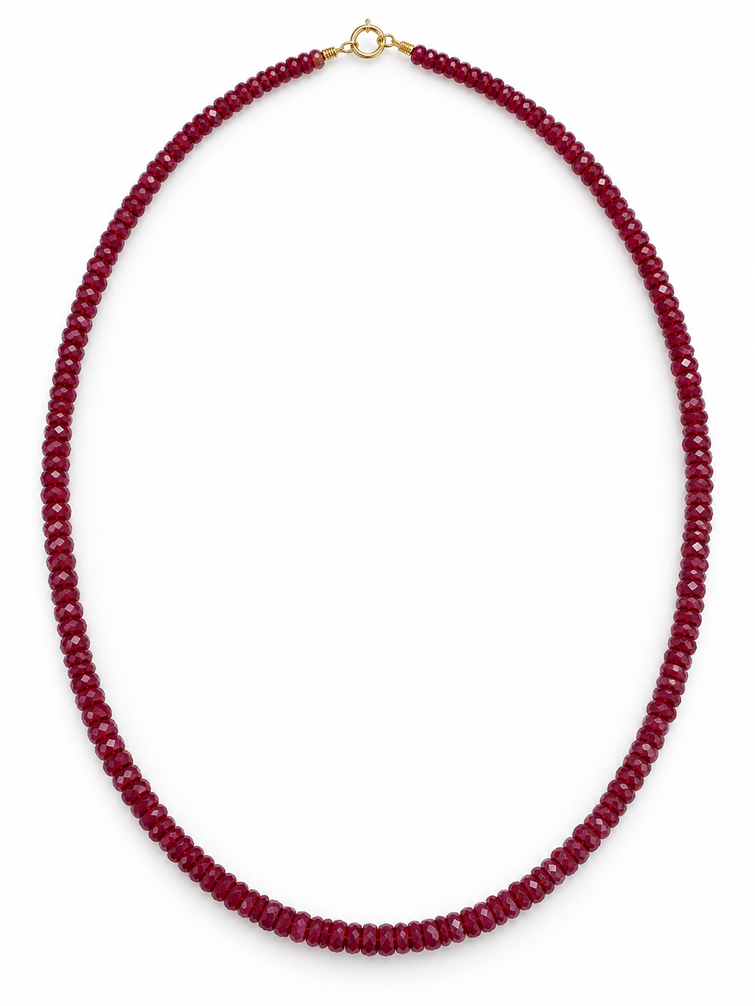 Ruby Bead Necklace in 14K Gold