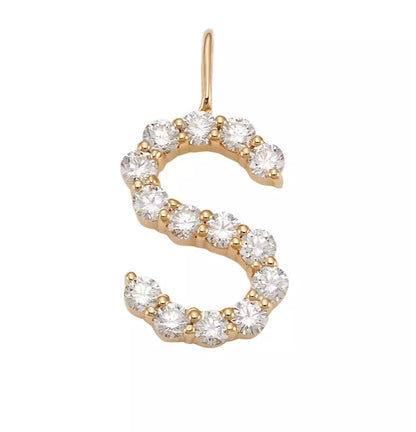 14 k Initial Diamond Letter