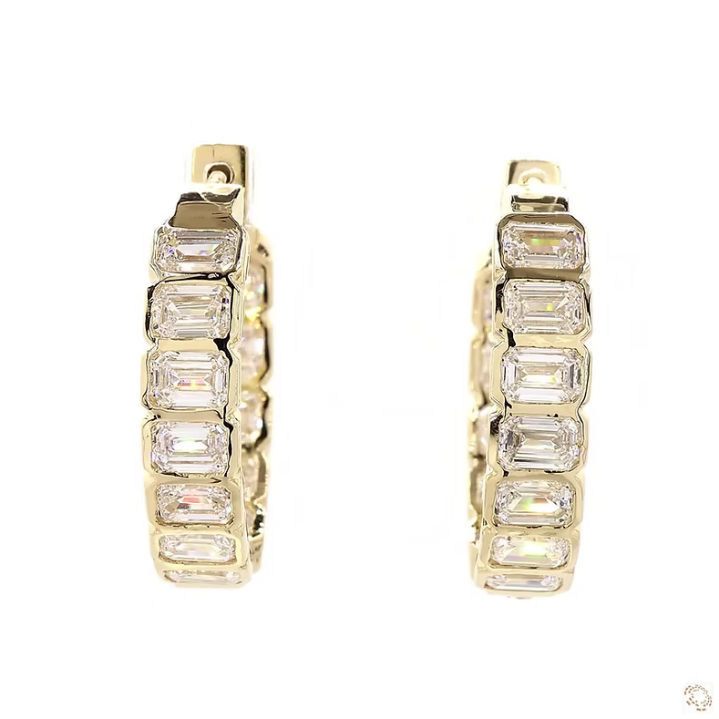 Emerald Bezel Hoops