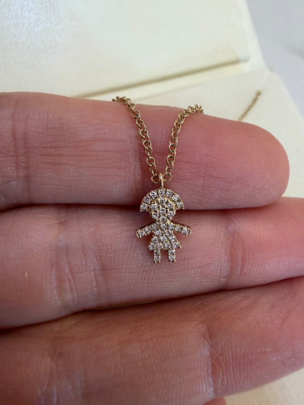 Diamond girl Charm necklace
