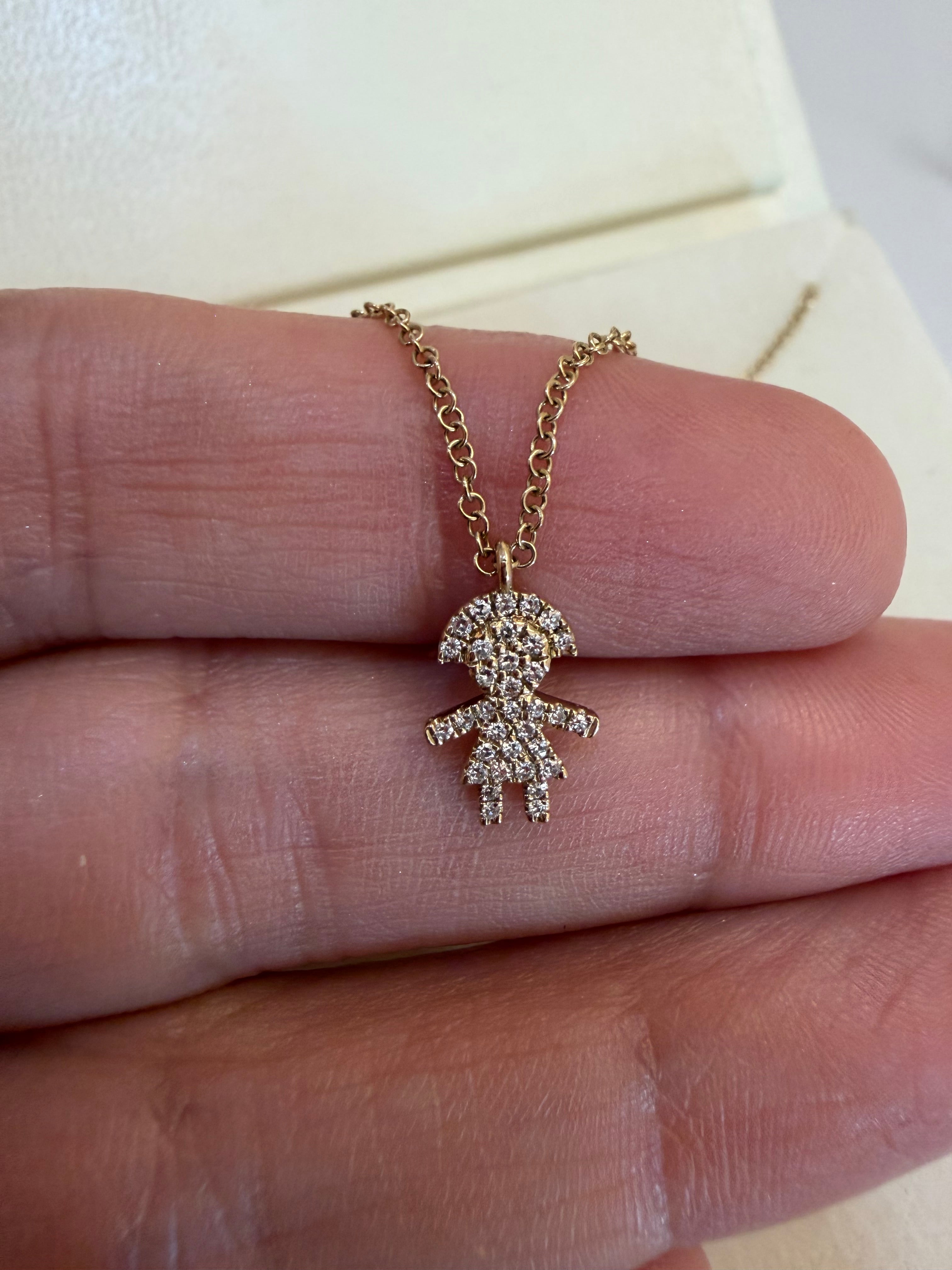 Diamond girl Charm necklace