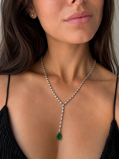 14k Emerald drop