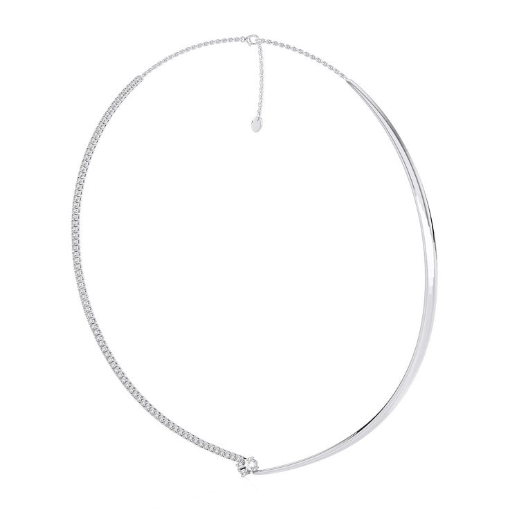 Luna Oval Diamond torque Necklace