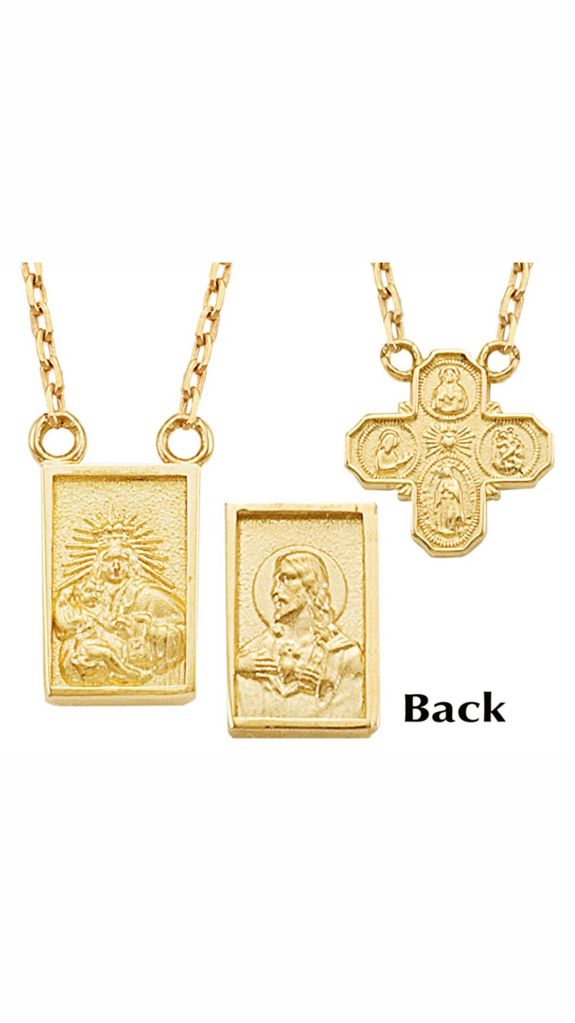 Scapular And Four Way Medal Necklace