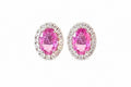 Blush Pink Sapphire Diamond Earrings