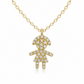 Diamond girl Charm necklace