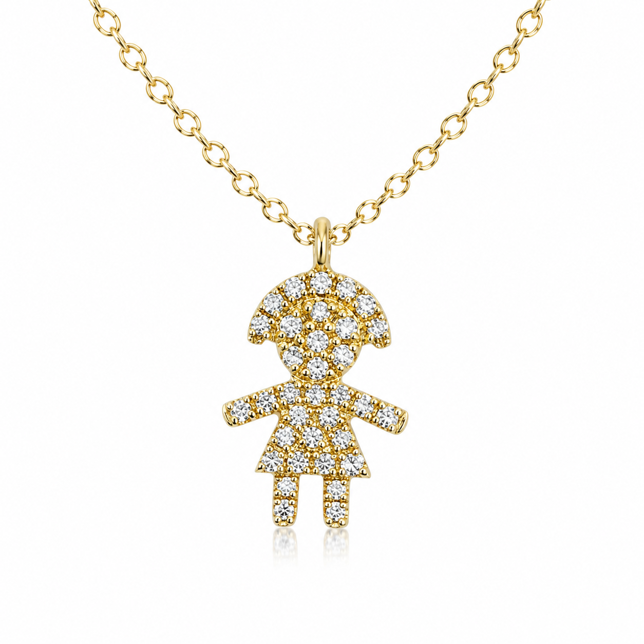 Diamond girl Charm necklace