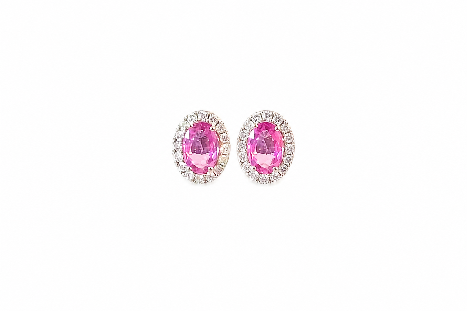 Blush Pink Sapphire Diamond Earrings