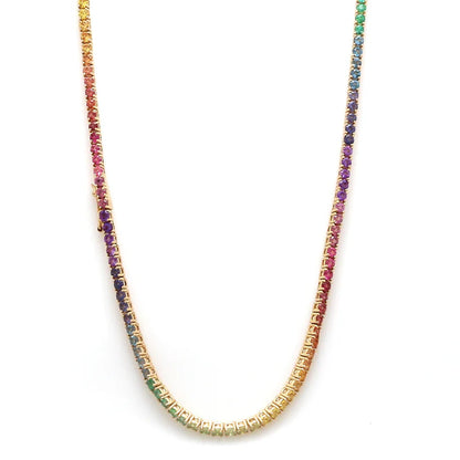 Rainbow Tennis Necklace