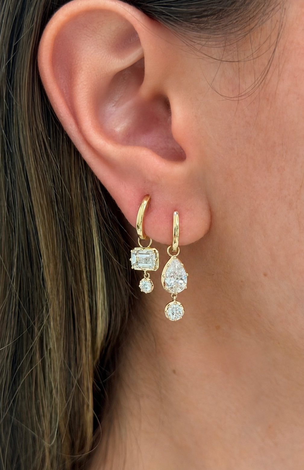 14K Yellow Gold Pear-Shaped Diamond Drop Earrings — 2.50 CTW