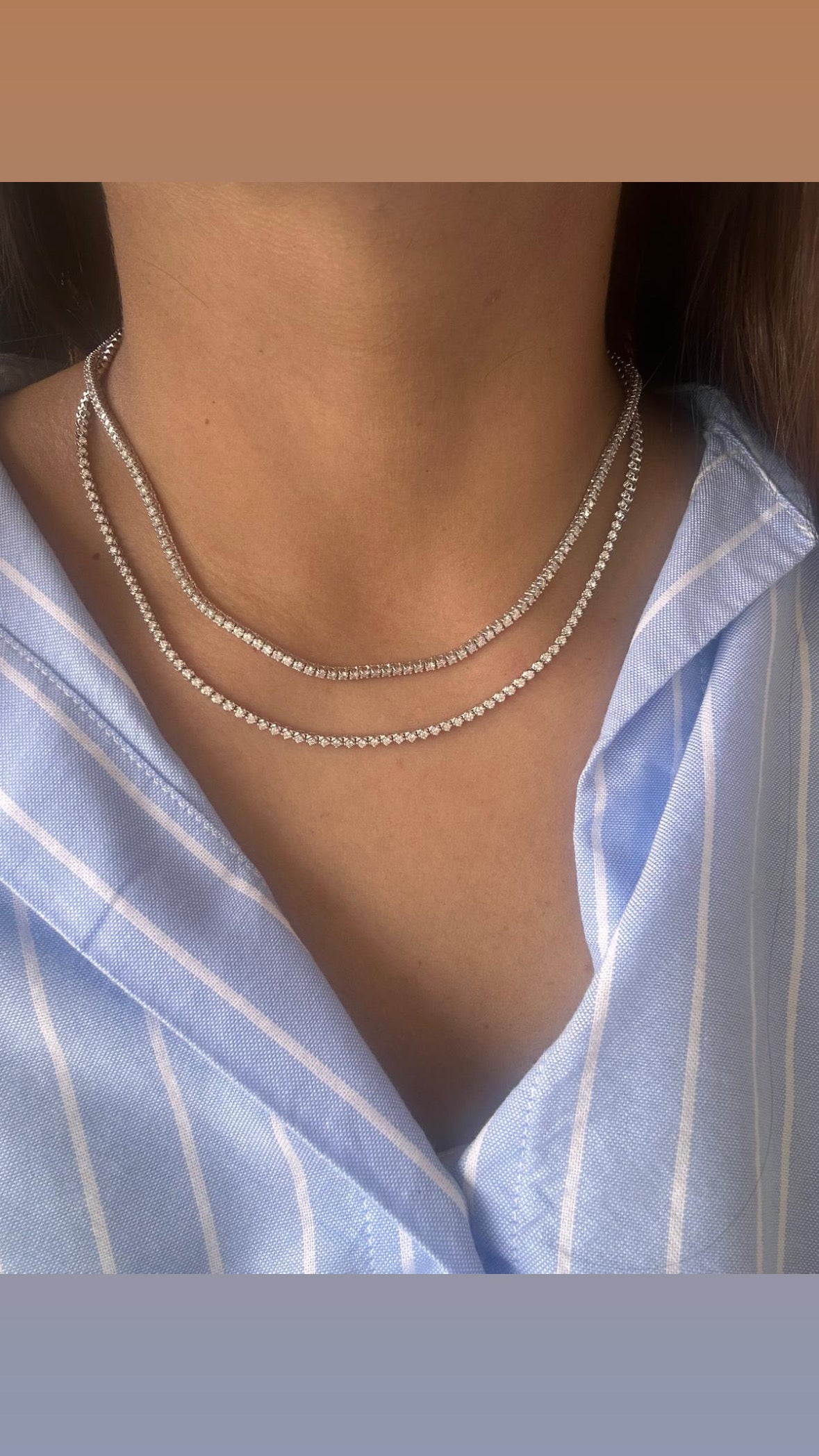 14k White Gold Tennis Necklace