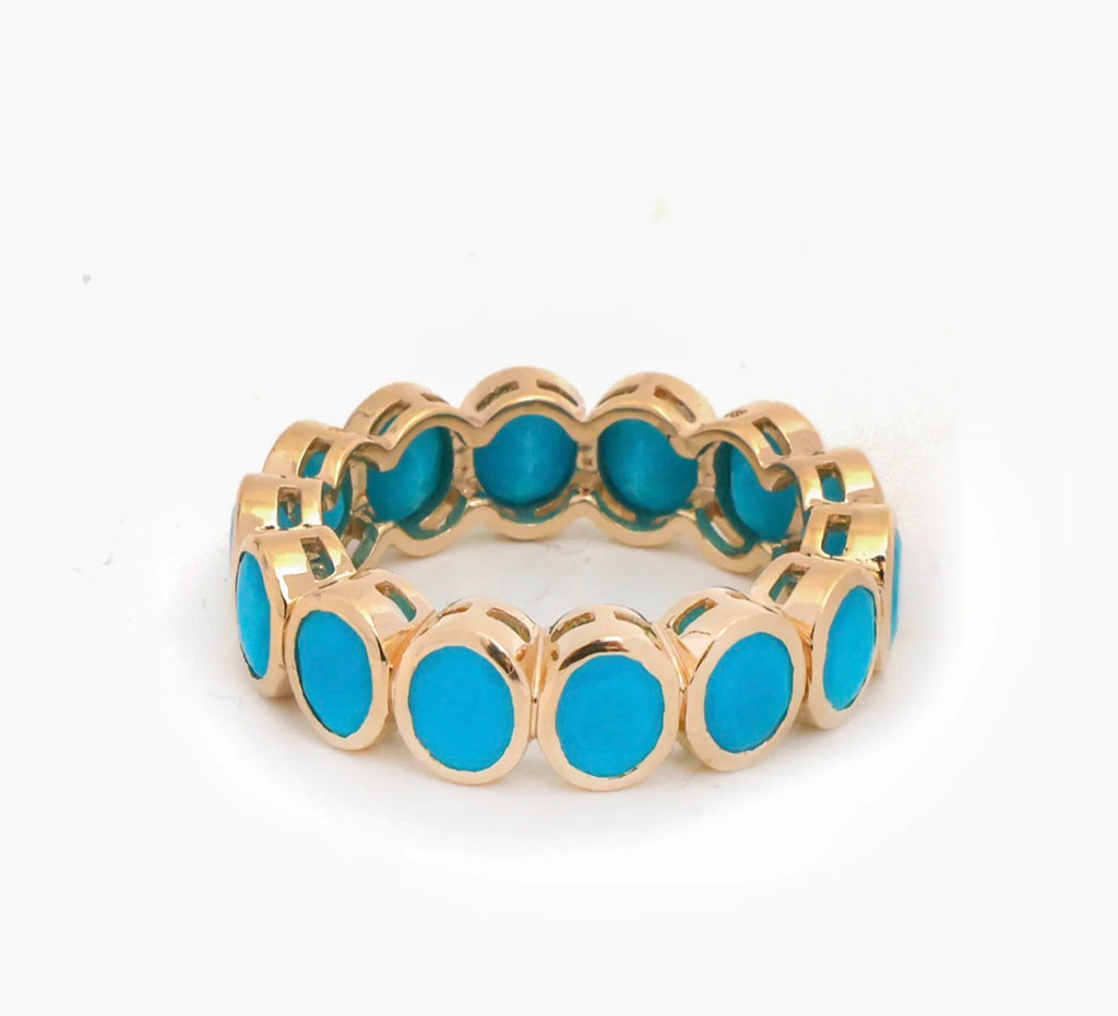 Turquoise Bezel Eternity Ring