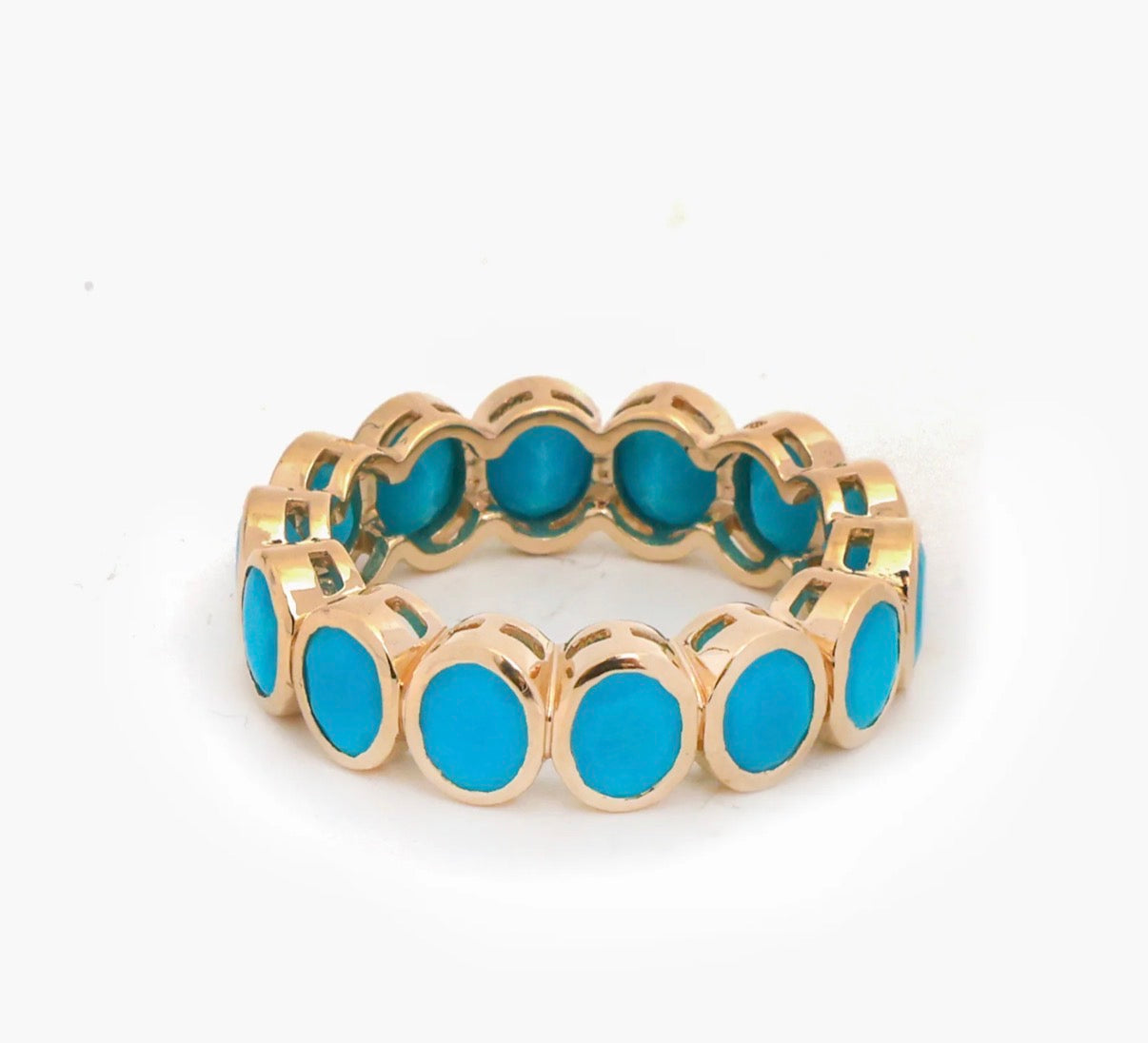 Turquoise Bezel Eternity Ring
