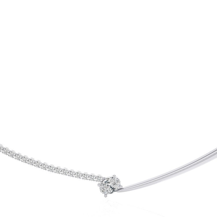 Luna Oval Diamond torque Necklace