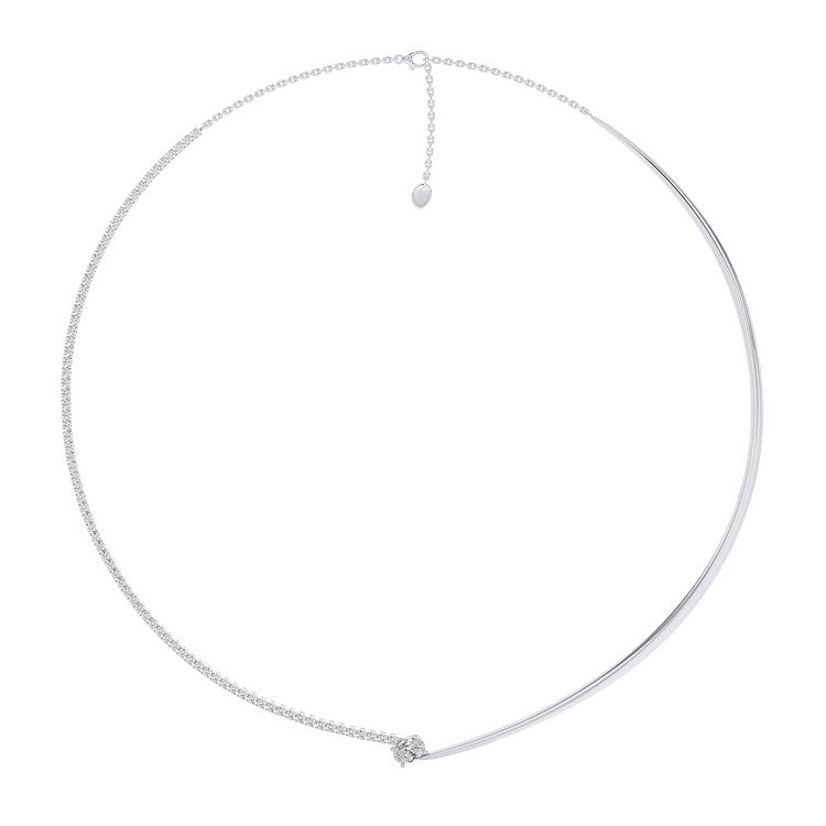 Luna Oval Diamond torque Necklace