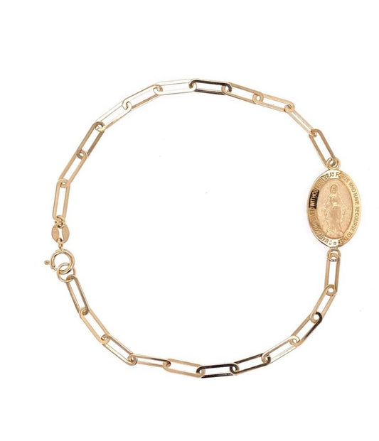 14k Miraculous Medal Bracelet