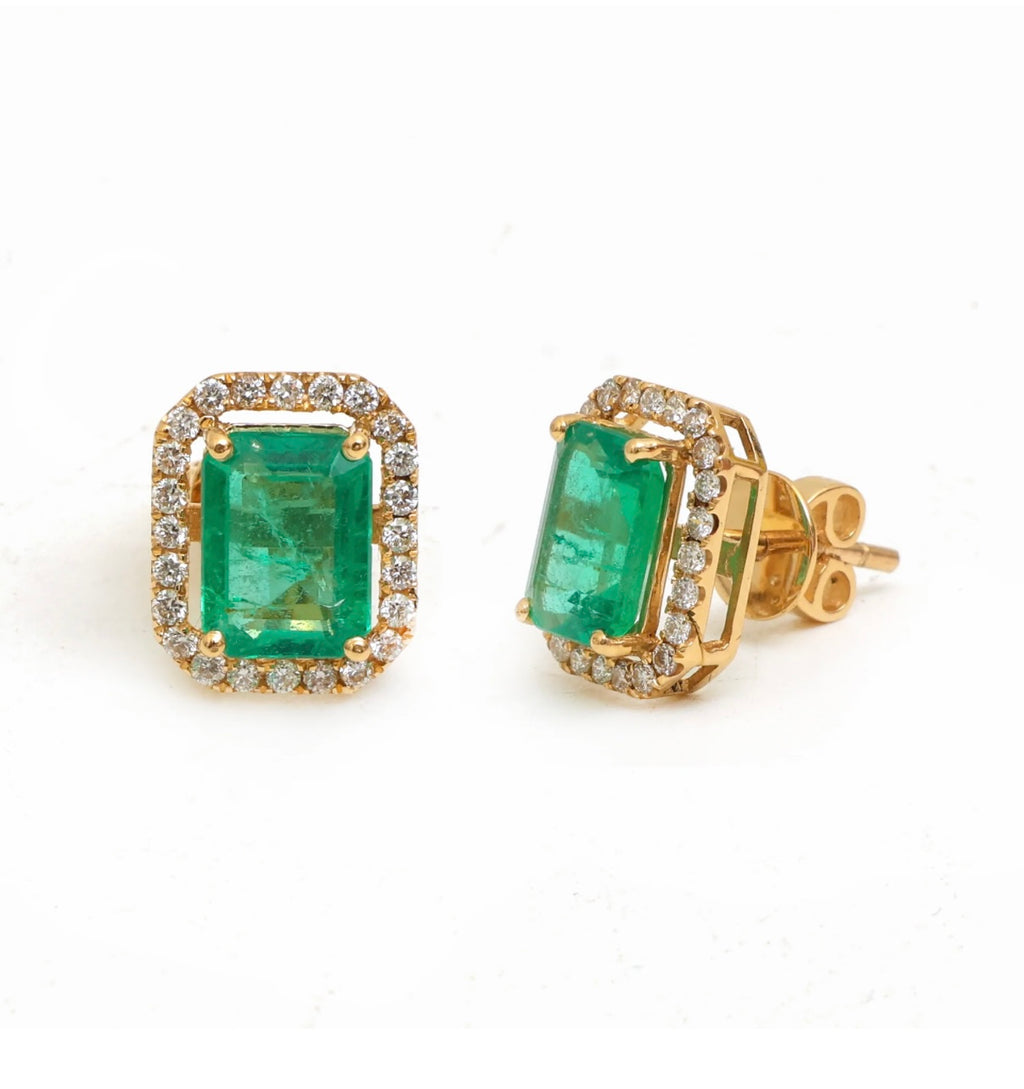 14k Emerald earrings