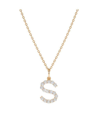 14 k Initial Diamond Letter