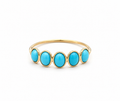 Turquoise Five-Stone Bezel Ring