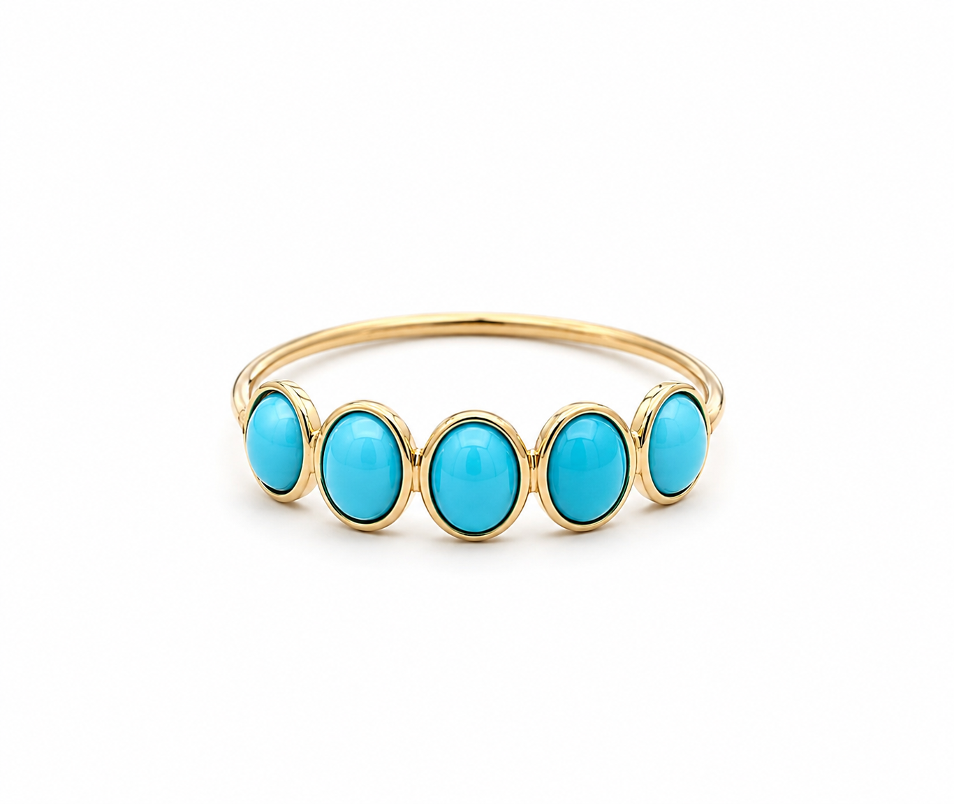 Turquoise Five-Stone Bezel Ring