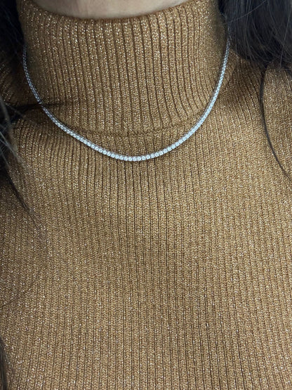 14k White Gold Tennis Necklace