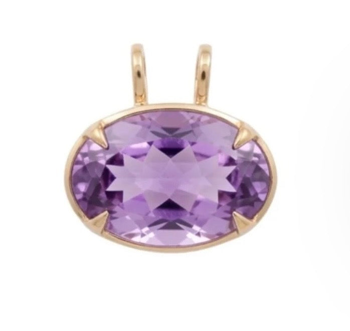 27 Carat Amethyst Pendant in 18K Yellow Gold